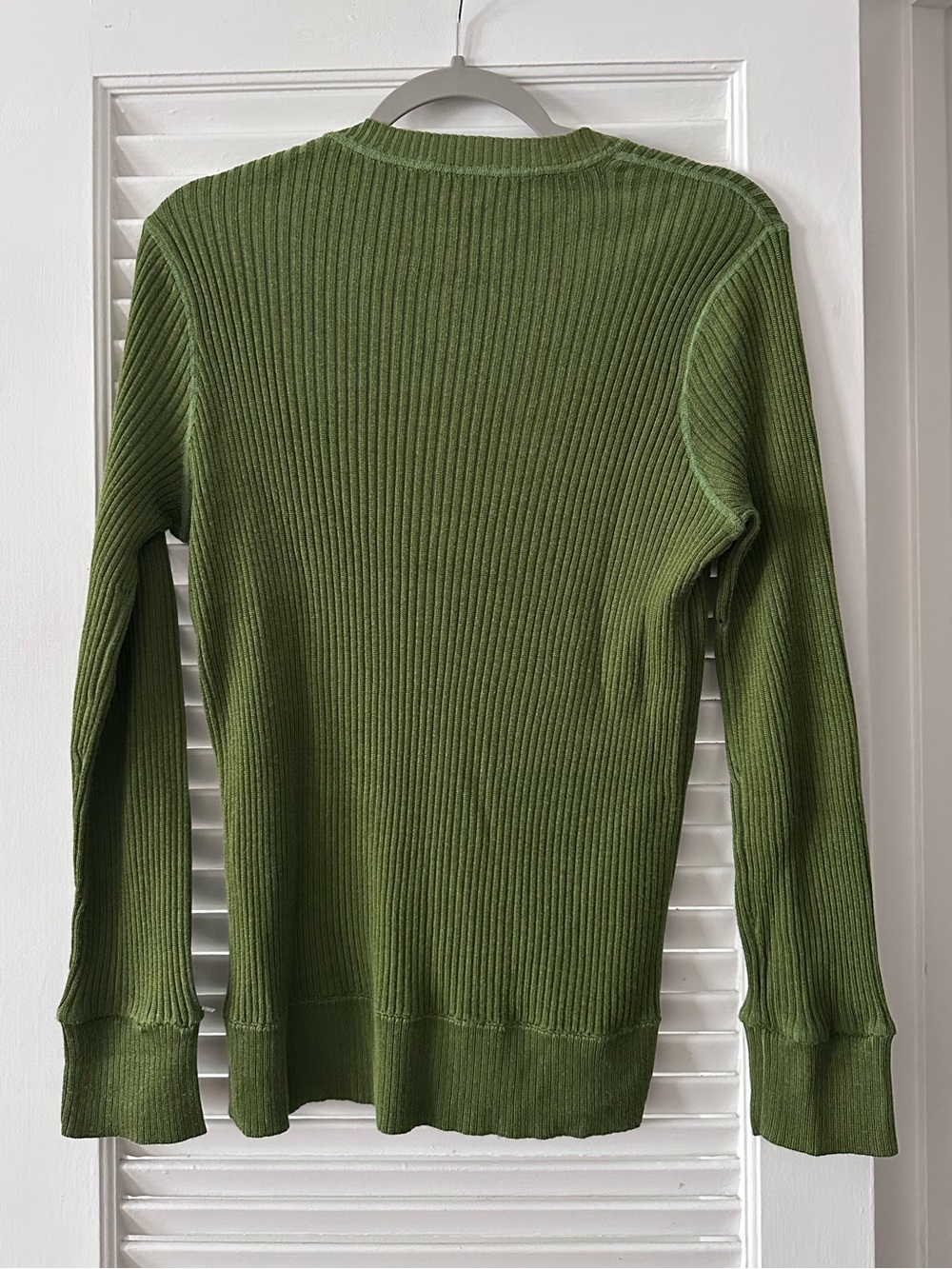 OTD (On This Day) Ribbed Poor Boy Knit Crewneck Sweater — Olive Green - Picture 6 of 7